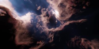 穿越深空星云，宇宙之美，恒星云。三维渲染