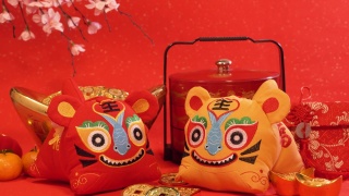 中国传统布娃娃老虎，2022年是虎年，视频素材模板下载