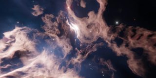 旋转空间星云，宇宙之美，恒星云。三维渲染