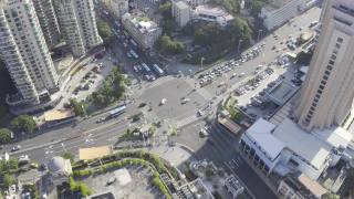 城市建筑综合体十字路口交通航拍视频素材模板下载