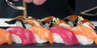 握尻寿司的特写。