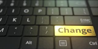 黑色的电脑键盘和金色的换键