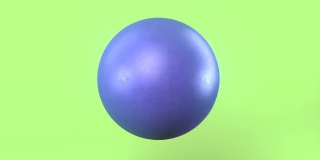 彩色的蓝色陶瓷球裂成两半，用彩虹色的口香糖粘在绿色的背景上。现代3d渲染模板。数字动画。4 k, UHD分辨率