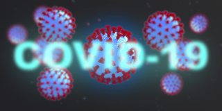 冠状病毒COVID-19三维显微镜视图。大流行性流感病毒感染人类细胞的危险