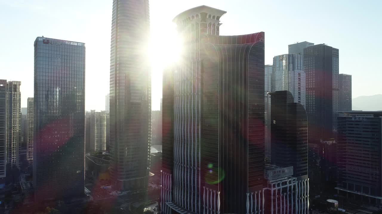 深圳，中国-约2021年:无人机航拍景观在深圳城市，中国
