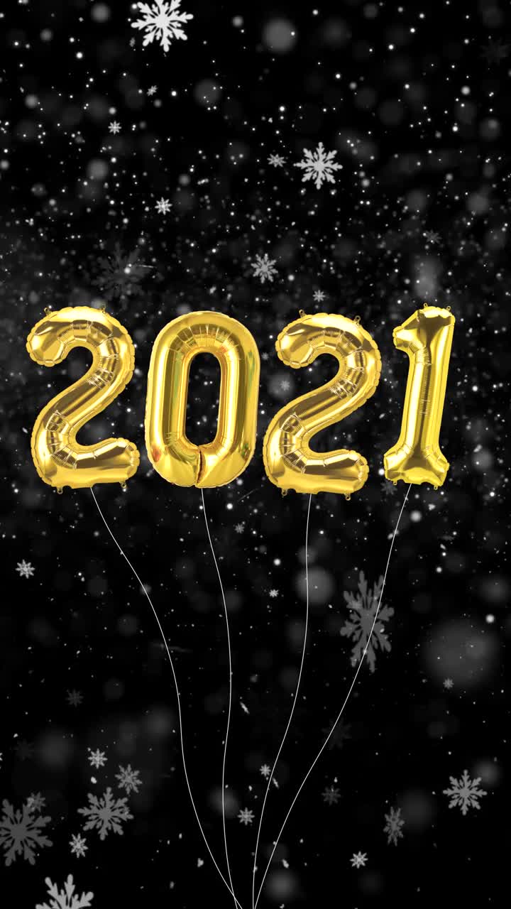 2022年新年快乐定格动画概念。雪晚上背景。