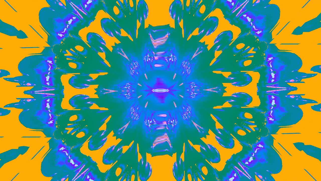 迷幻的几何曼荼罗，冥想项目的彩色动画