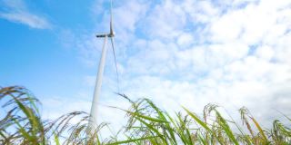 风力发电机发电为可再生能源、清洁能源或环保理念。