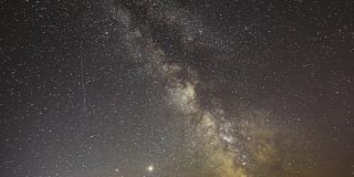 夜晚星空银河与发光的星星。Sky Stars 4K自然背景