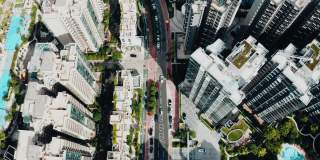 无人机拍摄的香港白石角拥挤公寓楼