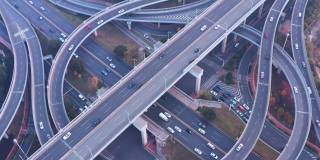中国上海高速公路的4K高清航拍视频