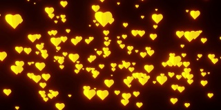 VJ环的黄色和金色明亮的心