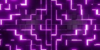 VJ循环紫色背景与运动立方体