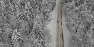 4K视频-空中驾驶在冬季