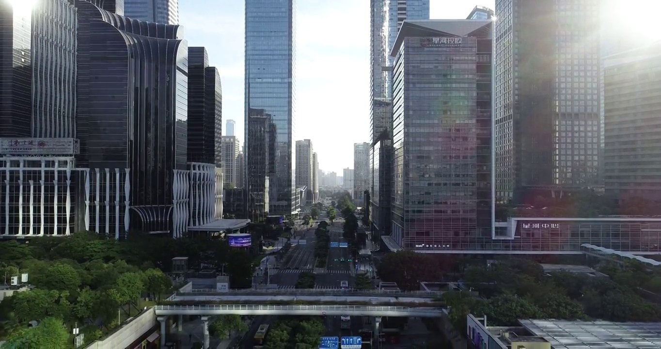 中国深圳的无人机航拍景观