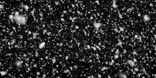 高细节孤立落下的雪在黑色的背景。色度键-可循环