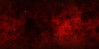 深红色的星系，有飞行的小粒子和恒星