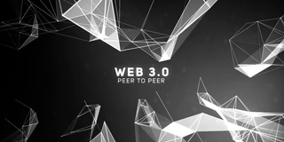 Web 3.0文字网络路径行货币推广介绍。抽象的几何背景与连接的点和线。数字技术与通信概念。股票插图背景，连接，技术，白色，计算机网络