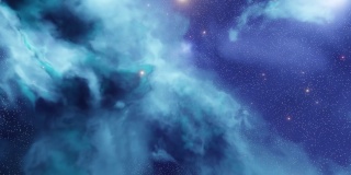 星云空间和恒星宇宙背景星系蓝云宇宙3D插图