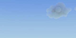 3d渲染云在天空中移动