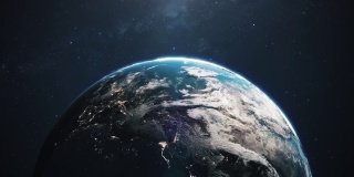 美丽的地球星球动画。太空中的地球