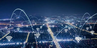 现代城市具有无线网络连接的概念