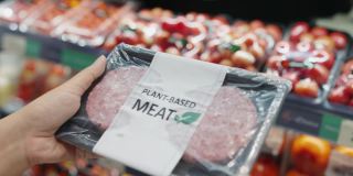 特写片肉饼超越肉类零，非肉类产品在市场上。