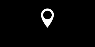 地图针图标动画孤立在黑色背景。