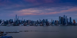 纽约市:哈德逊河对岸的天际线
