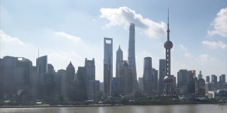 时间推移-中国上海的城市天际线和城市景观。