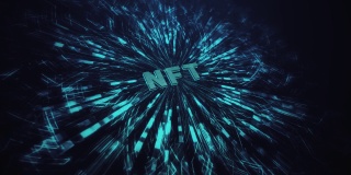 3D NFT文本抽象蓝色背景
