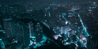 香港九龙住宅的无人机图