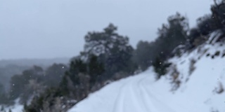 暴风雪暴风雪在强风科罗拉多冬季降雪在山脉沙漠和河流极端天气条件视频系列