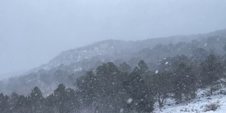 暴风雪暴风雪在强风科罗拉多冬季降雪在山脉沙漠和河流极端天气条件视频系列