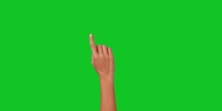 绿色屏幕上的4K女性手触屏手势