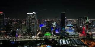 迈阿密夜间航拍的最佳城市