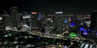 迈阿密之夜4k无人机航拍视频大约2022年1月