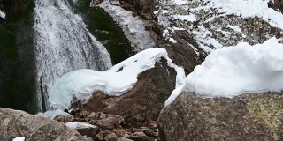 俄罗斯沙姆卡冬季瀑布