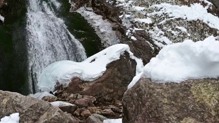 俄罗斯沙姆卡冬季瀑布视频素材模板下载