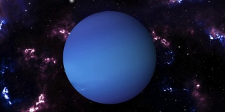 在外太空4K海王星上旋转的海王星。海王星环