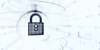 隐私概念:数字背景上的封闭式数字锁。3 d演示。保护网络安全形象。