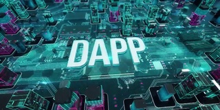 DApp具有数字技术的高科技概念