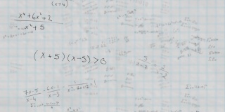 在白色背景上移动的数学公式的动画