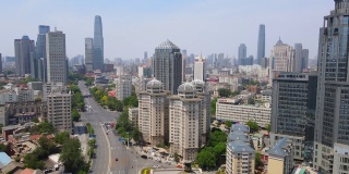 航拍天津城市风景街景