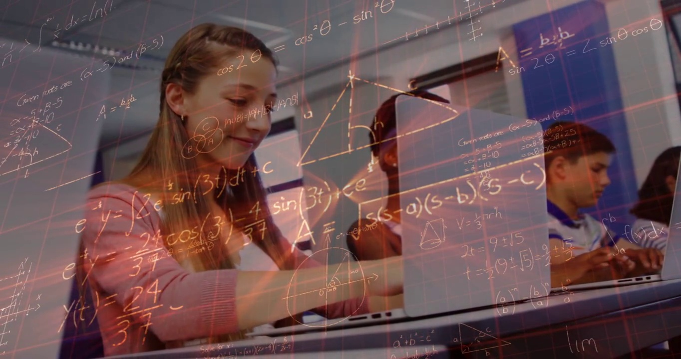 动画的数学方程超过学生使用笔记本电脑在课堂上