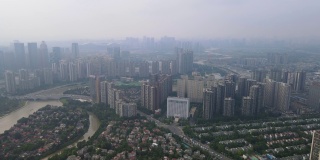 航拍中国成都的城市风景