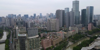 航拍中国成都的城市风景