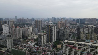 航拍中国成都的城市风景视频素材模板下载