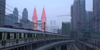 重庆轻轨交通延时拍摄