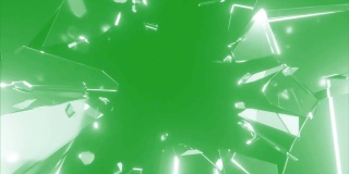 打破玻璃绿色屏幕运动图形